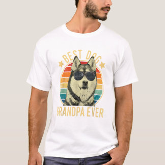 シベリアン・ハスキーのおじいちゃん犬最高! Tシャツ