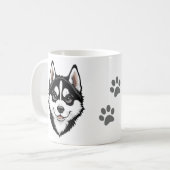 シベリアン・ハスキーの甘い仔犬 コーヒーマグカップ (正面左)
