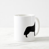 シベリアン・ハスキー犬がシルエットを作る コーヒーマグカップ (正面右)