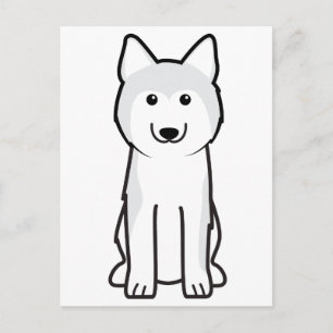 シベリアン・ハスキー犬漫画 ポストカード