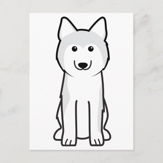 シベリアン・ハスキー犬漫画 ポストカード (正面)
