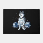 シベリアン・ハスキー重量挙おもしろい上、無責任者 ドアマット (正面)