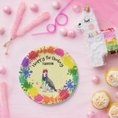 シベリアン·ハスキー·おもしろい絵を描·スプラッシュ·アート·パーティー  ペーパープレート (パーティー)