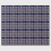 シベリアン・ハスキー・クリスカスタムマス、犬の名前 ラッピングペーパー (フラット)