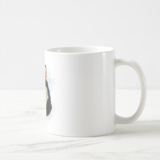 シベリアン・ハスキー・ドッグの水彩画 コーヒーマグカップ (右)