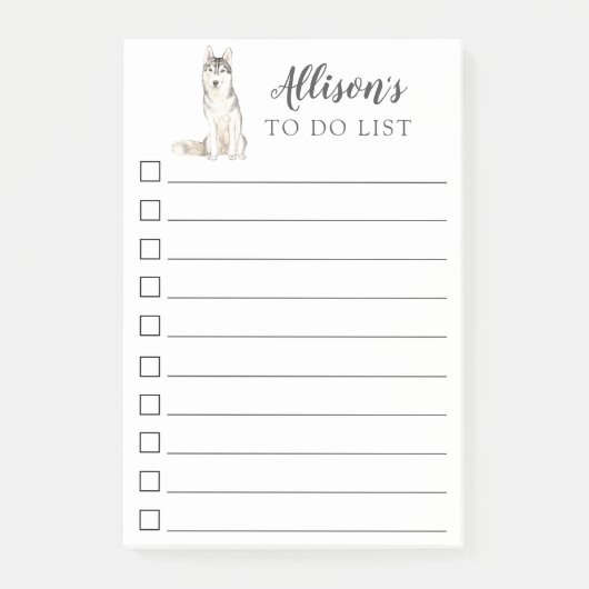 シベリアン·ハスキー·ドパーソナライズされたッグ·トゥ·ド·リスト ポストイット (正面)