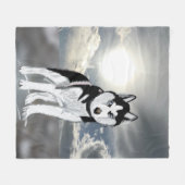 シベリアン·ハスキー フリースブランケット (正面(横))