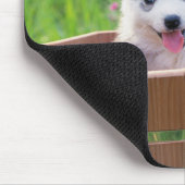 シベリアン·ハスキー·ワンちゃんポット マウスパッド (コーナー)