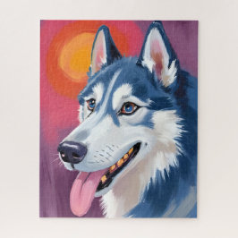 シベリアン・ハスキー 犬の肖像画 ジグソーパズル