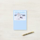 シベリアン・ハスキー（銀と白）絵画の犬芸 ポストイット (デスク上)