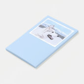 シベリアン・ハスキー（銀と白）絵画の犬芸 ポストイット (アングル)