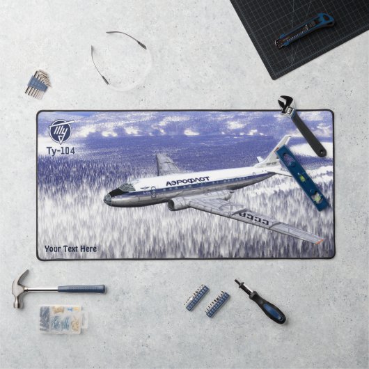 シベリア上空のツポレフ(Туполев) Tu-104 デスクマット (ワークステーション)