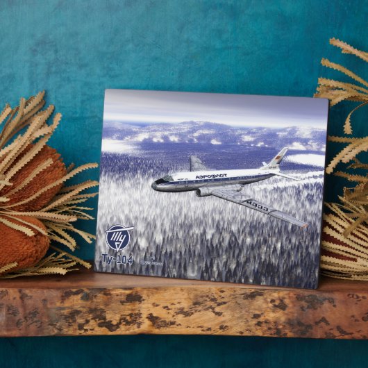 シベリア上空のツポレフ(Туполев) Tu-104 フォトプラーク (側面)