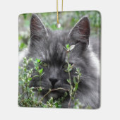 シベリア人|猫のポートレート セラミックオーナメント (左)