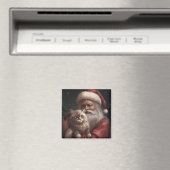 シベリア猫とサンタクロースフェスティバルクリスマス マグネット (インサイチュ (食洗機))