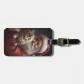 シベリア猫とサンタクロースフェスティバルクリスマス ラゲッジタグ (正面横)