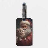シベリア猫とサンタクロースフェスティバルクリスマス ラゲッジタグ (裏面縦)
