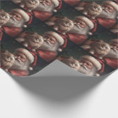 シベリア猫とサンタクロースフェスティバルクリスマス ラッピングペーパー (角)