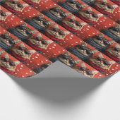 シベリア猫とハートバラバレンタインデー ラッピングペーパー (角)