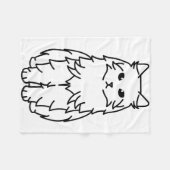 シベリア猫の漫画 フリースブランケット (正面(横))