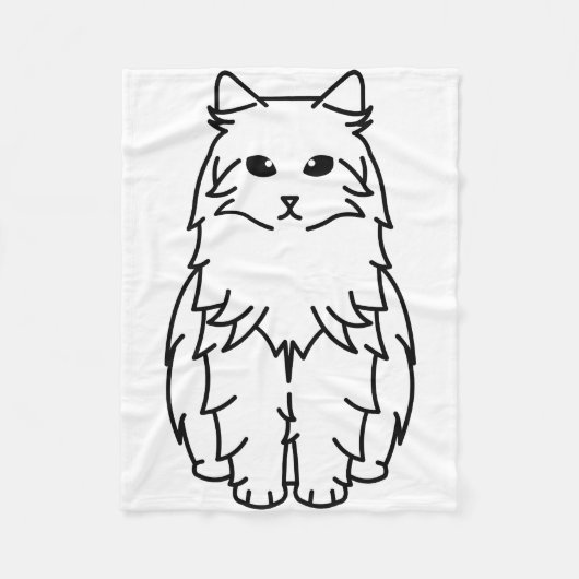 シベリア猫の漫画 フリースブランケット (正面)