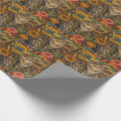 シベリア猫の秋の収穫感謝祭 ラッピングペーパー (角)