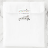 シベリア猫ステッカーが大好き スクエアシール (バッグ)