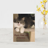 シベリア猫ノートカード カード (黄色い花)