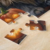 シベリア猫ハロウィン不気味 ジグソーパズル (側面)