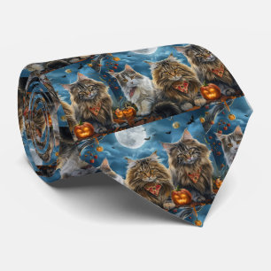 シベリア猫ハロウィン不気味 ネクタイ