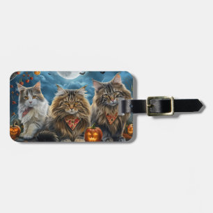 シベリア猫ハロウィン不気味 ラゲッジタグ