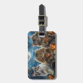 シベリア猫ハロウィン不気味 ラゲッジタグ (正面縦)