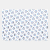 シベリア絵を描・ハスキーの白犬アート ラッピングペーパーシート (正面2)