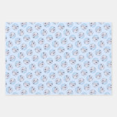 シベリア絵を描・ハスキーの白犬アート ラッピングペーパーシート (正面)