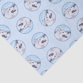 シベリア絵を描・ハスキーの白犬アート 薄葉紙 (詳細)