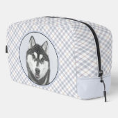 シベリア絵を描・ハスキーの白黒の犬アート ドップキット (右コーナー)