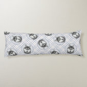 シベリア絵を描・ハスキーの白黒の犬アート ボディピロー (裏面)