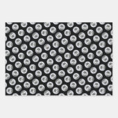 シベリア絵を描・ハスキーの白黒の犬アート ラッピングペーパーシート (正面3)