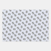 シベリア絵を描・ハスキーの白黒の犬アート ラッピングペーパーシート (正面)