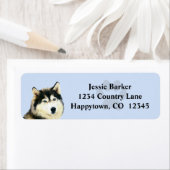 シベリア色彩の鮮やかハスキー差出人住所ラベル ラベル (インサイチュ)