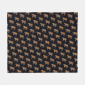 シベリア虎 フリースブランケット (正面(横))