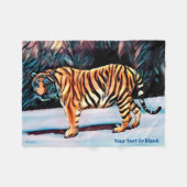 シベリア虎 フリースブランケット (正面(横))