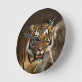 シベリア虎 ラウンド壁時計 (傾斜)