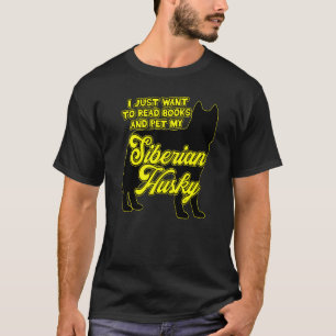 シベリア読のハスキーの犬の本 Tシャツ