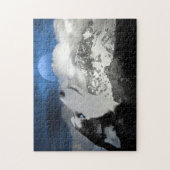 シベリア・ハスキーと月 ジグソーパズル (縦)