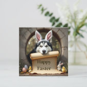 シベリア・ハスキー犬とメッセージ シーズンカード (スタンド正面)