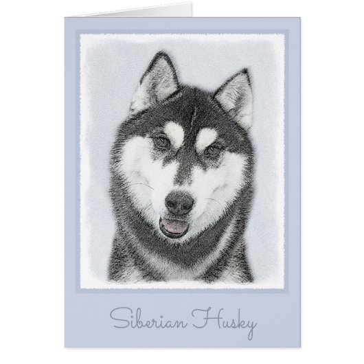 シベリア・ハスキー絵画の犬アート (正面)
