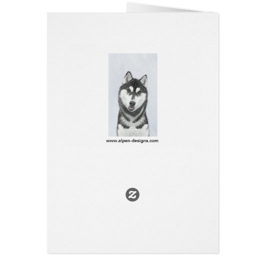 シベリア・ハスキー絵画の犬アート (裏面)