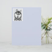 シベリア・ハスキー絵画の犬アート (スタンド正面)