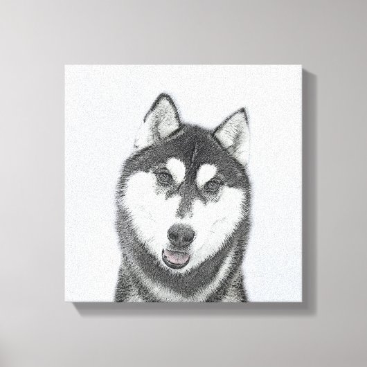 シベリア・ハスキー絵画の犬アート キャンバスプリント (正面)